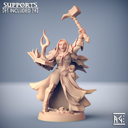 3D Printed Artisan Guild Talya the Hammer Ashen Alfar Inquisitors 28mm 32mm - 3D Printing Boss