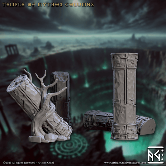 3D Printed Artisan Guild Temple of Mythos Columns Descent into the Hive of the All Seeing 28mm 32mm - 3D Printing Boss