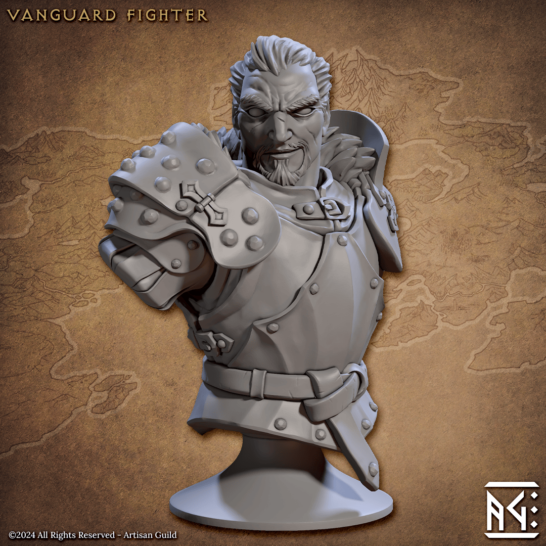 3D Printed Artisan Guild Vanguard Fighters Busts 28mm 32mm - 3D Printing Boss
