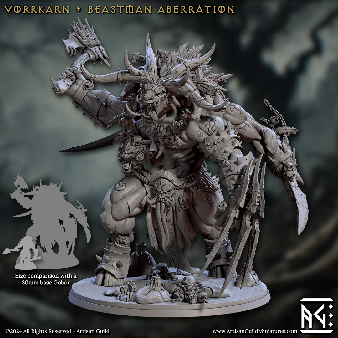 3D Printed Artisan Guild Vorrkarn Beastman Aberration Rise of the Beastmen Set 28mm 32mm - 3D Printing Boss