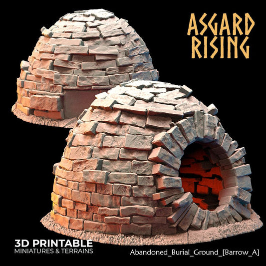 3D Printed Asgard Rising Abandoned Burial Ground Burrows 28 32 mm Wargaming DnD - 3D Printing Boss