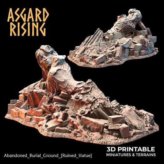 3D Printed Asgard Rising Abandoned Burial Ground Ruins 28 32 mm Wargaming DnD - 3D Printing Boss