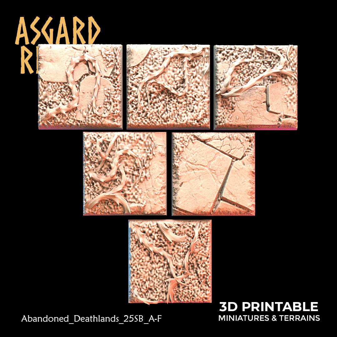 3D Printed Asgard Rising Abandoned Deathlands 6x 20 25 30 35mm Square Base Wargaming DnD - 3D Printing Boss