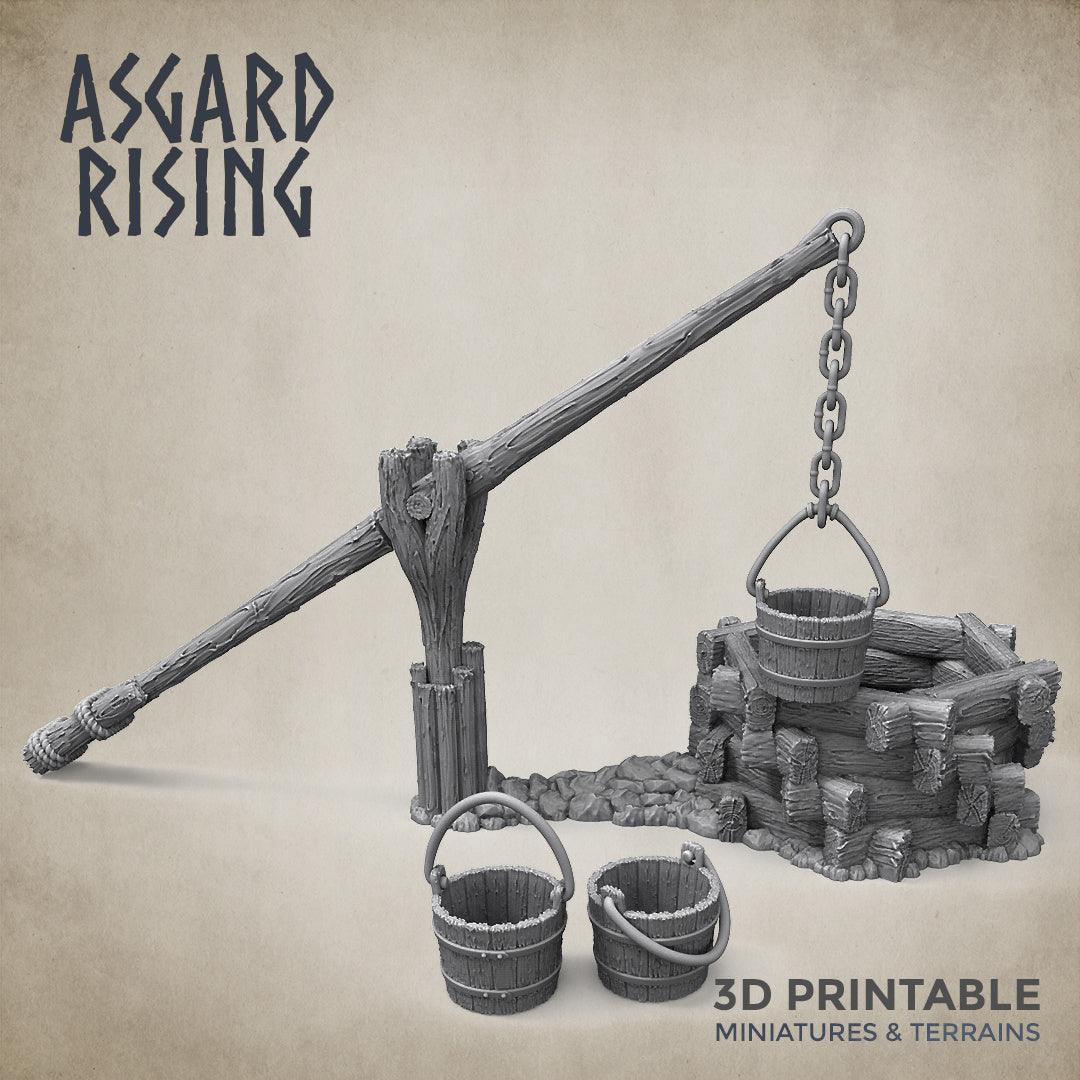 3D Printed Asgard Rising Crane Water Well 28 32 mm Wargaming DnD - 3D Printing Boss