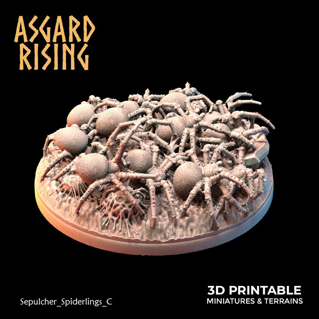 3D Printed Asgard Rising Sepulcher Spiderlings 28 32 mm Wargaming DnD - 3D Printing Boss