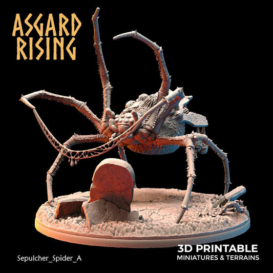 3D Printed Asgard Rising Sepulcher Spiders 28 32 mm Wargaming DnD - 3D Printing Boss