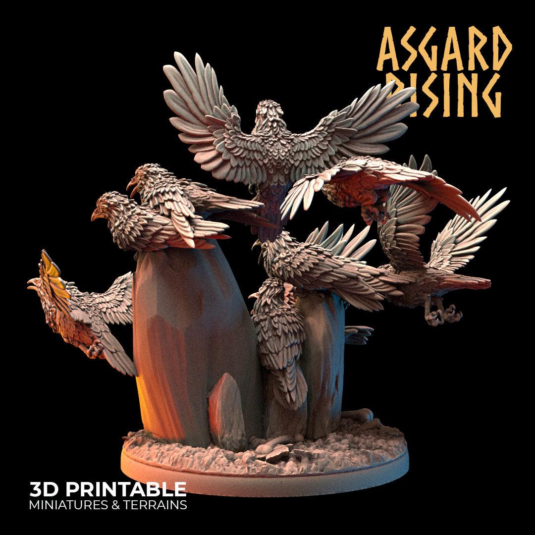 3D Printed Asgard Rising Swarms of the Black Ravens - 28 32mm Wargaming DnD - 3D Printing Boss