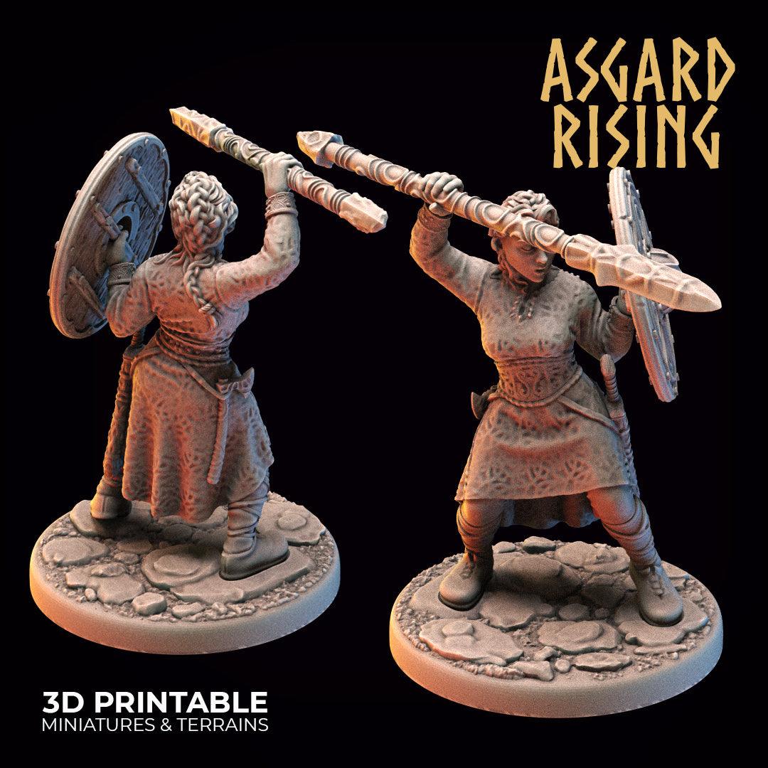 3D Printed Asgard Rising Viking Shieldmaidens Set 1 Viking Shieldmaidens Sets 28 32 mm Wargaming DnD - 3D Printing Boss