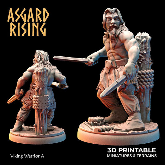 3D Printed Asgard Rising Viking Warriors Set 1 28 32 mm Wargaming DnD - 3D Printing Boss