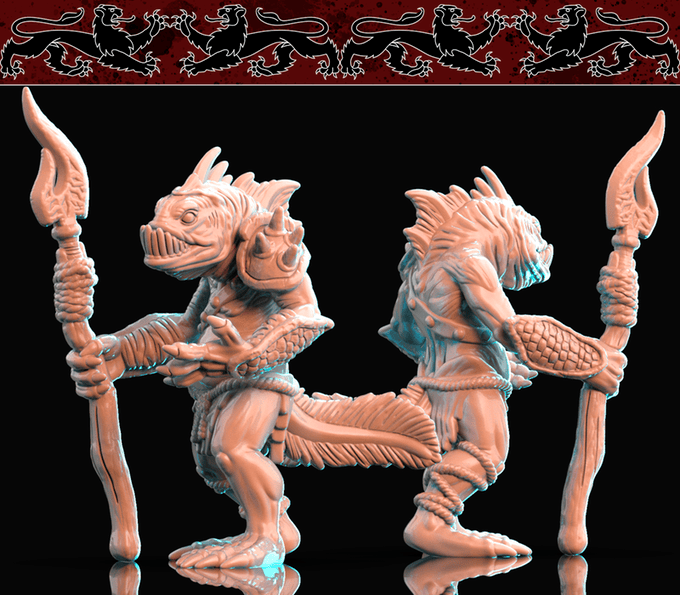 3D Printed Brayan Nafarrate Deep Sea Fish Men 28mm 32mm D&D - 3D Printing Boss
