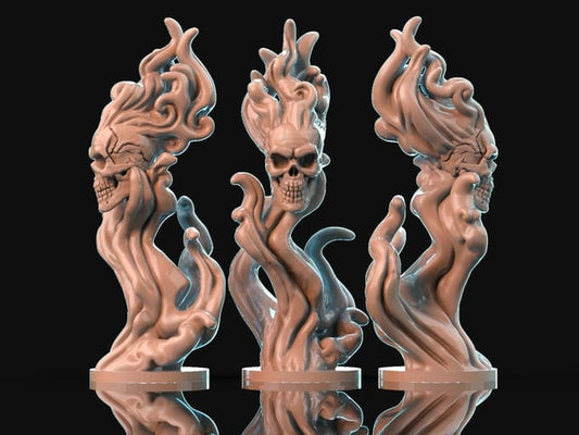 3D Printed Brayan Nafarrate Demon Flameskull Set 28mm 32mm D&D - 3D Printing Boss