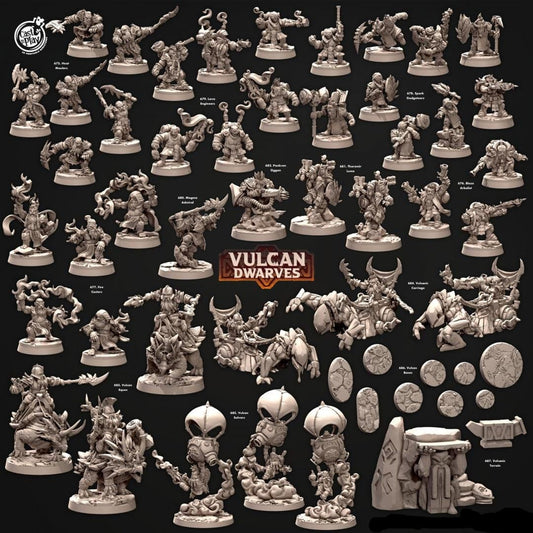 3D Printed Cast n Play 678 Spark Gadgeteers Vulcan Dwarves Set 28mm 32mm D&D - 3D Printing Boss