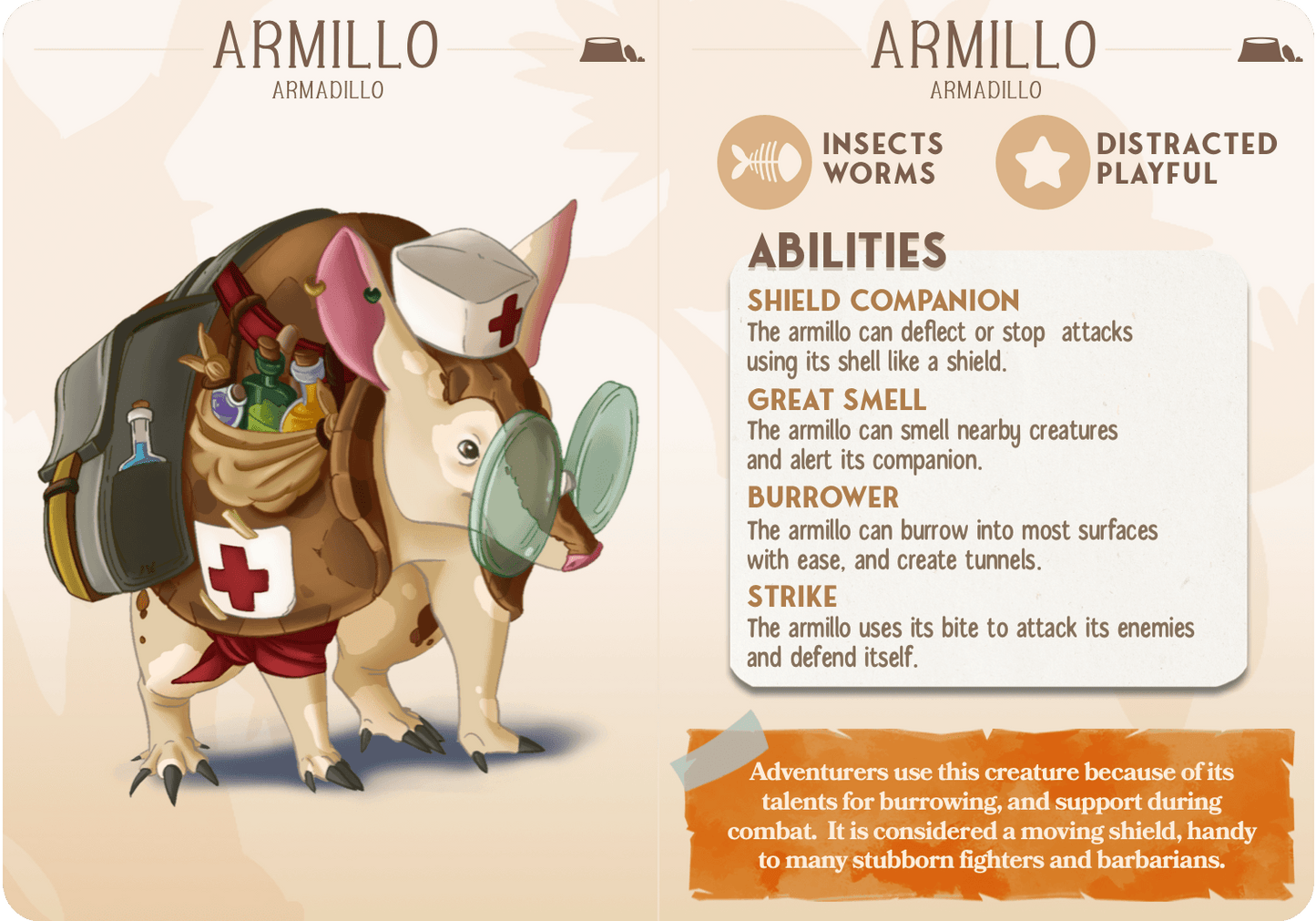 3D Printed Cast n Play Armillo - Armadillo Companions 28mm 32mm D&D - 3D Printing Boss