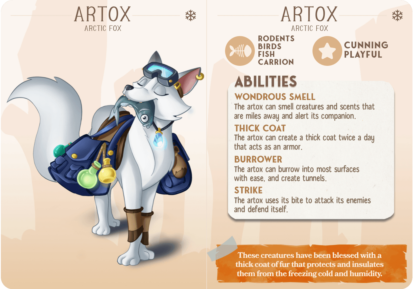 3D Printed Cast n Play Artox - The Arctic Fox Companions 28mm 32mm D&D - 3D Printing Boss