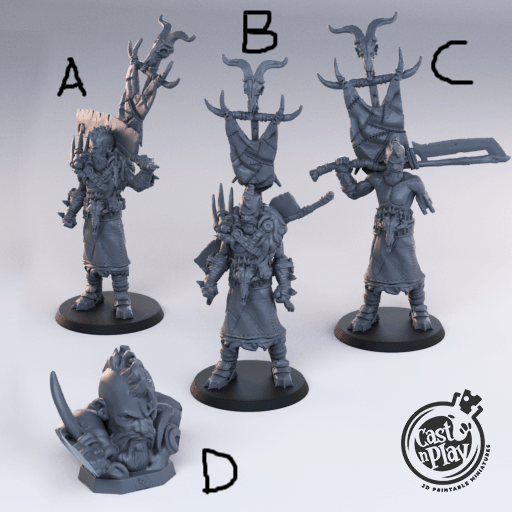 3D Printed Cast n Play - Bandit Captain Set 28mm 32mm D&D - 3D Printing Boss