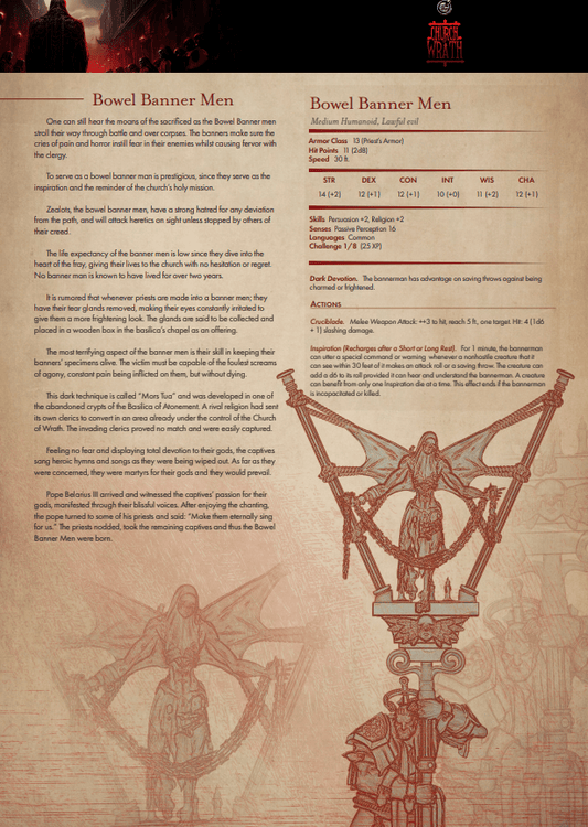 3D Printed Cast n Play Bowels Banners Church of Wrath 28mm 32mm D&D - 3D Printing Boss