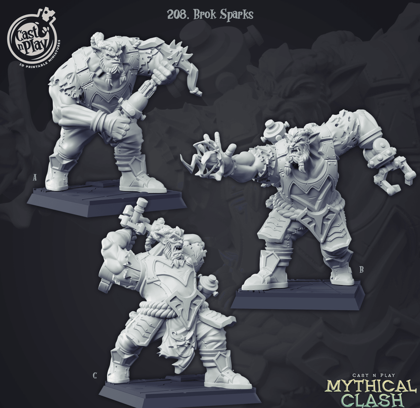 3D Printed Cast n Play Brok Sparks Mythical Clash 28mm 32mm D&D - 3D Printing Boss