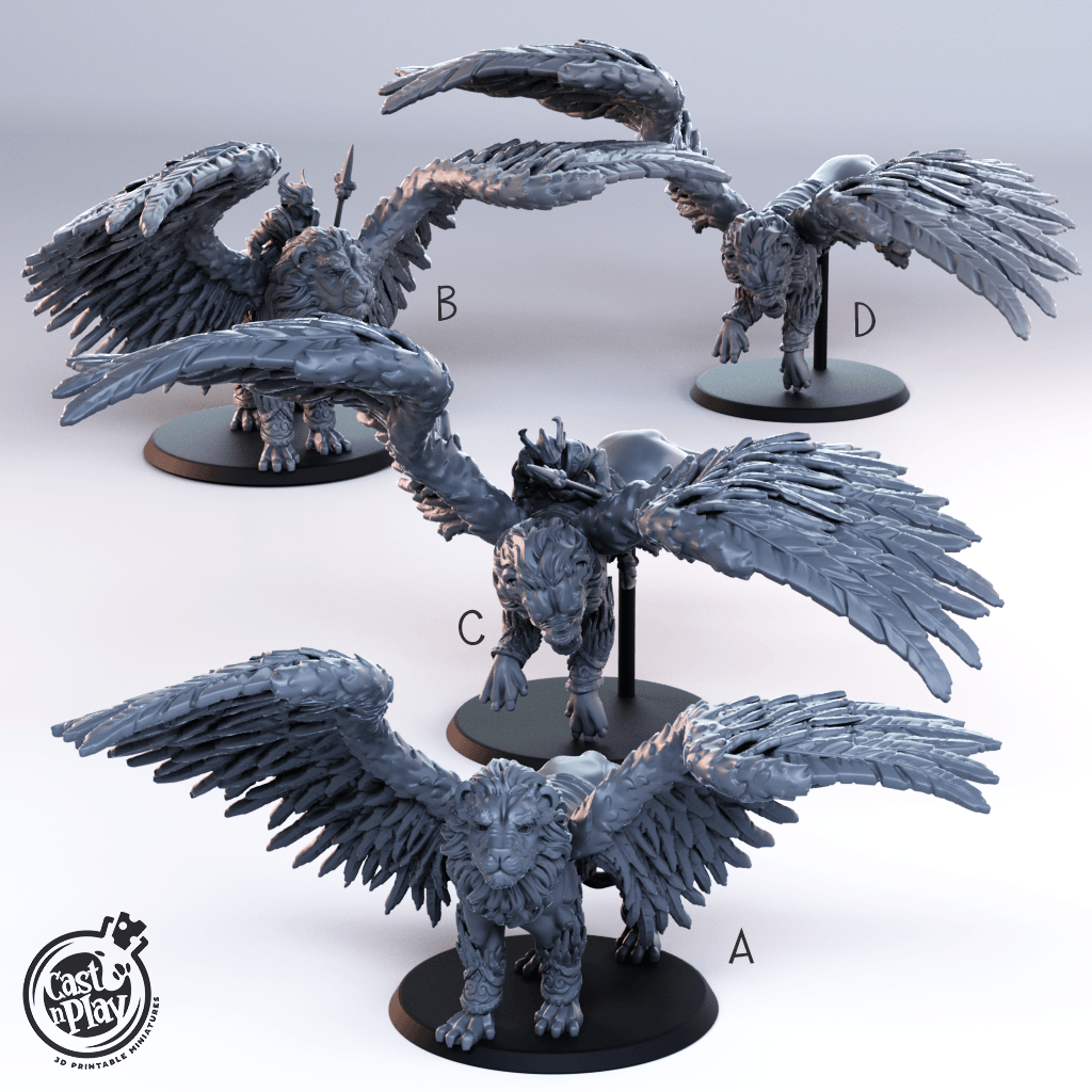 3D Printed Cast n Play - Celestial Beast Set 28mm 32mm D&D - 3D Printing Boss