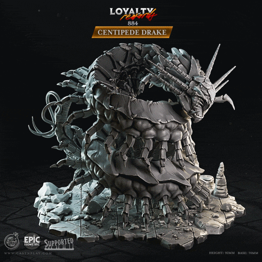 3D Printed Cast n Play Centipede Drake 28mm 32mm D&D - 3D Printing Boss