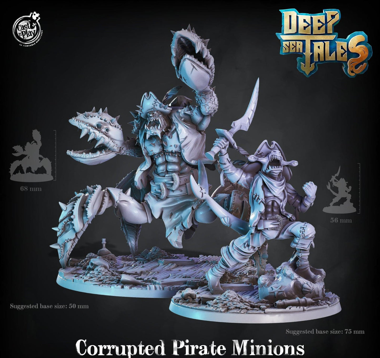 3D Printed Cast n Play Corrupted Pirate Minions 28mm 32mm D&D - 3D Printing Boss