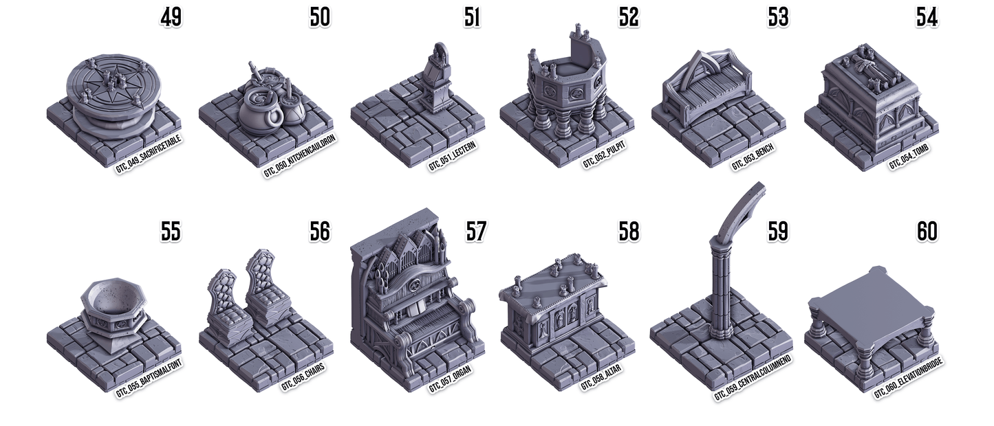 3D Printed Cast n Play Death x Tiles Complete Gothic Set 28mm 32mm D&D - 3D Printing Boss