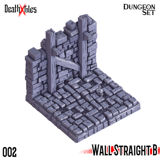 3D Printed Cast n Play Death x Tiles - Straight Walls Set 28mm 32mm D&D - 3D Printing Boss