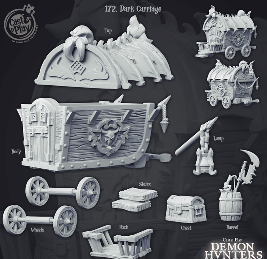 3D Printed Cast n Play Demon Hunters Carriage 28mm 32mm D&D - 3D Printing Boss
