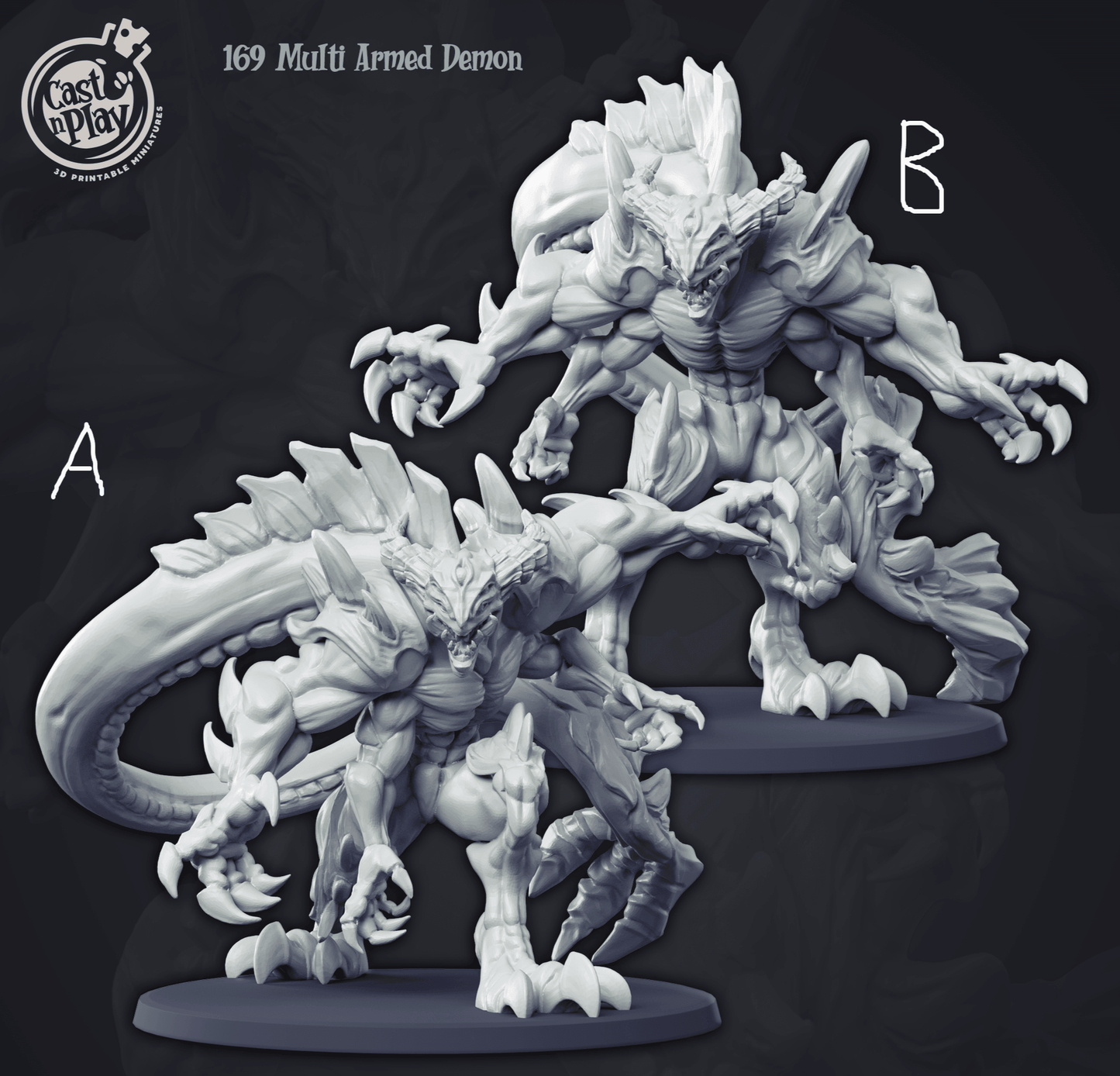 3D Printed Cast n Play Demon Hunters - Multi Armed Demon 28mm 32mm D&D - 3D Printing Boss
