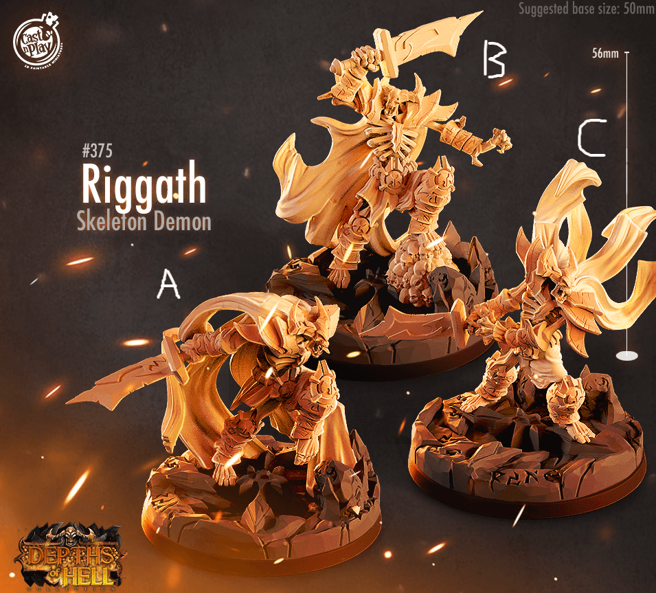 3D Printed Cast n Play Depths of Hell - Riggath Skeletal Demon 28mm 32mm D&D - 3D Printing Boss
