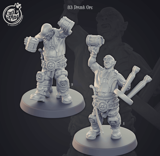 3D Printed Cast n Play Drunk Orc Townsfolk 28mm 32mm D&D - 3D Printing Boss