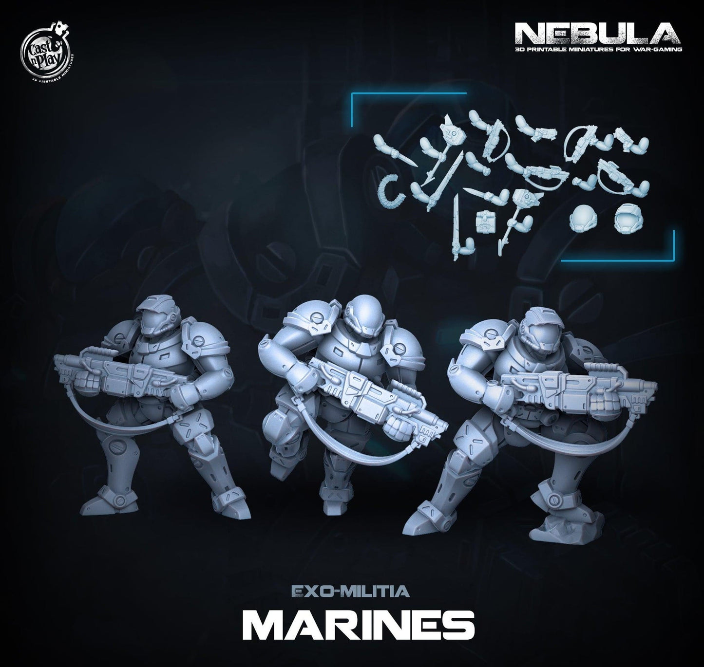 3D Printed Cast n Play Exo Marines Nebula Origins 28mm 32mm D&D - 3D Printing Boss