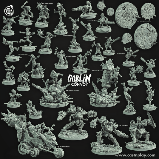3D Printed Cast n Play Gatling Brigadiers The Goblin Convoy 28mm 32mm D&D - 3D Printing Boss