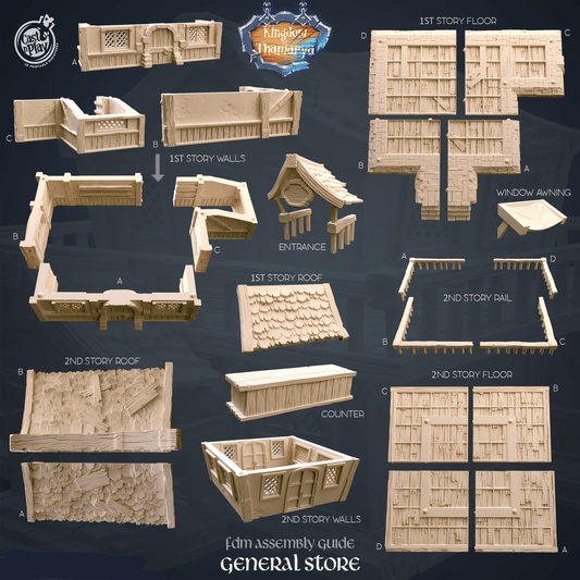 3D Printed Cast n Play General Store Kingdom Of Thamarya 28mm 32mm D&D - 3D Printing Boss