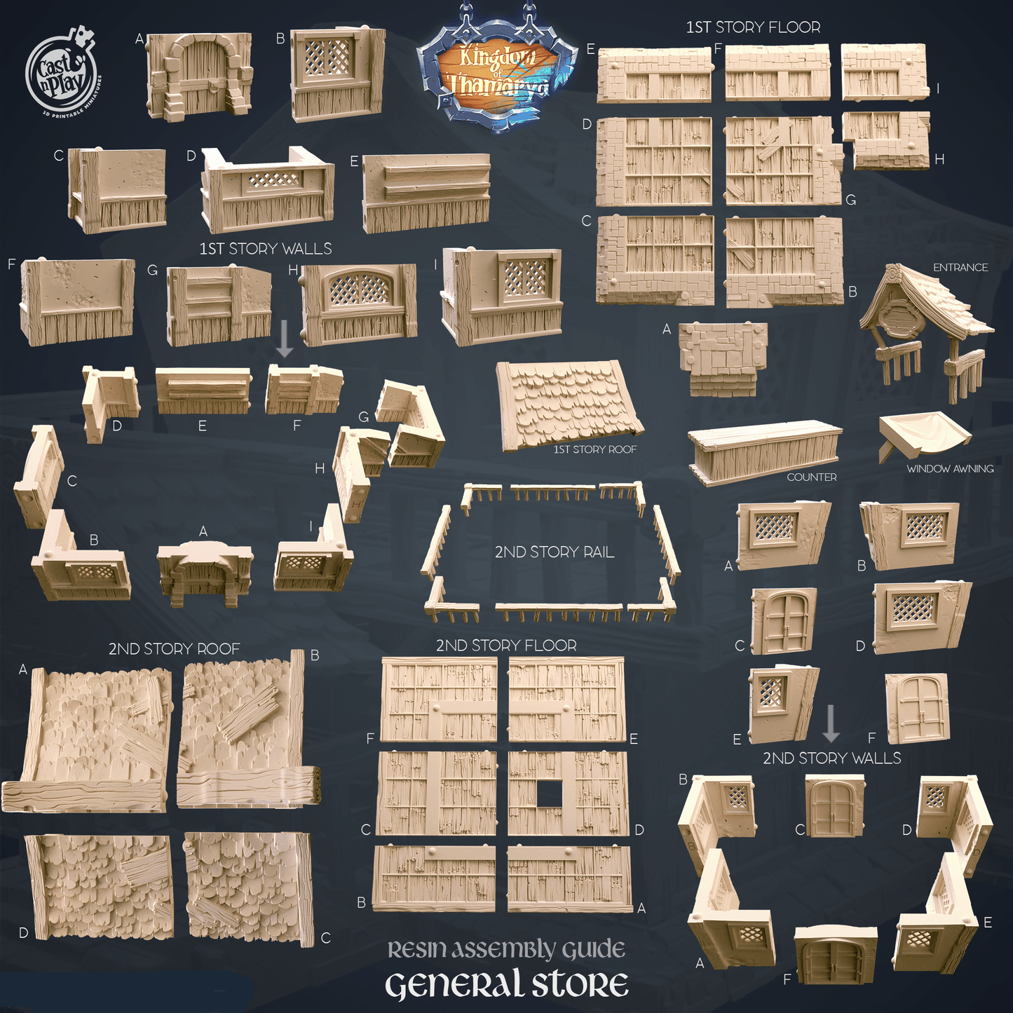 3D Printed Cast n Play General Store Kingdom Of Thamarya 28mm 32mm D&D - 3D Printing Boss
