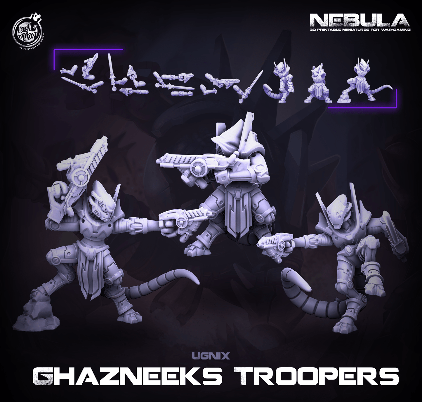3D Printed Cast n Play Ghazneeks Troopers Nebula Origins 28mm 32mm D&D - 3D Printing Boss