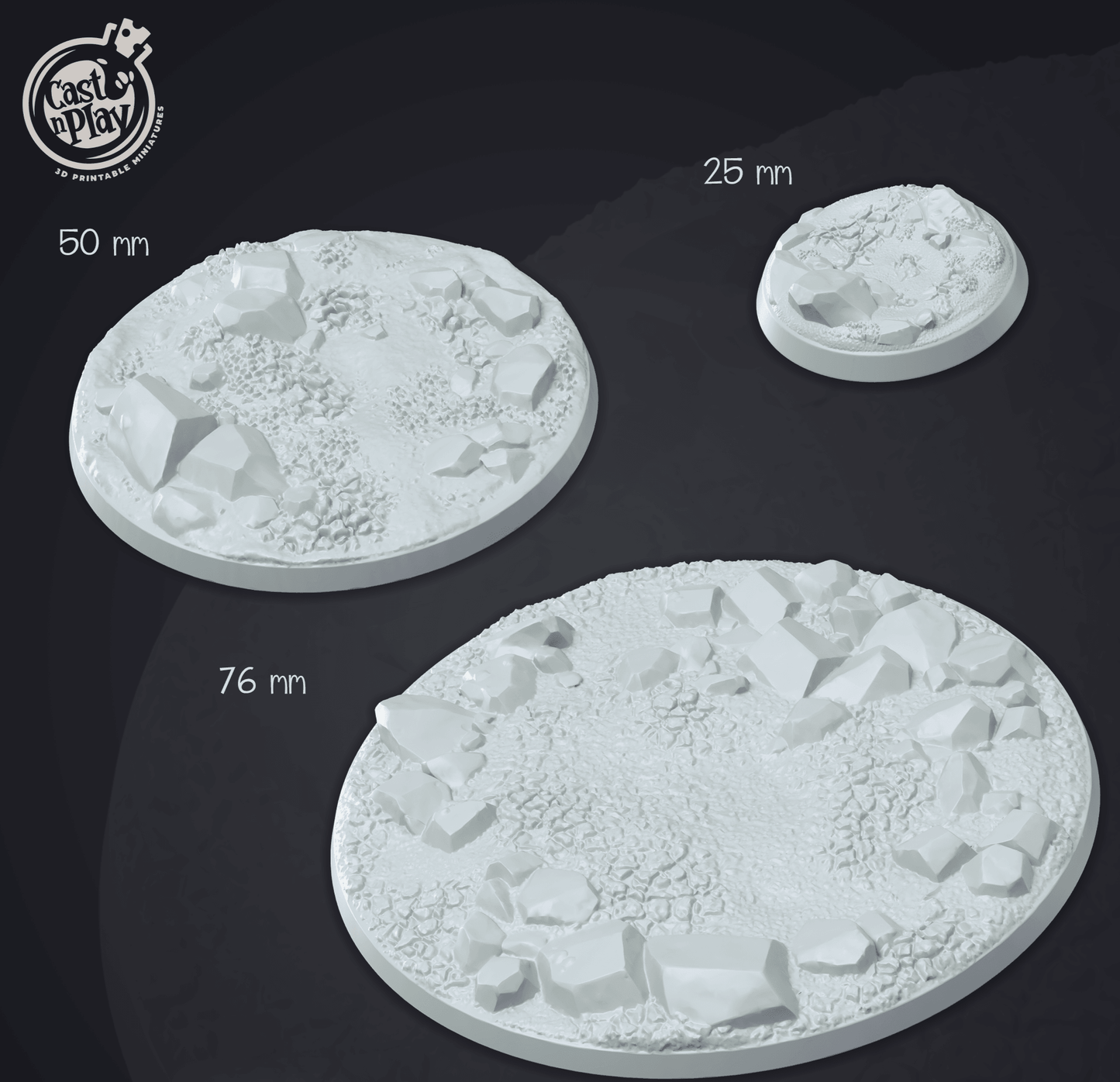 3D Printed Cast n Play - Ground Bases 28mm 32mm D&D - 3D Printing Boss