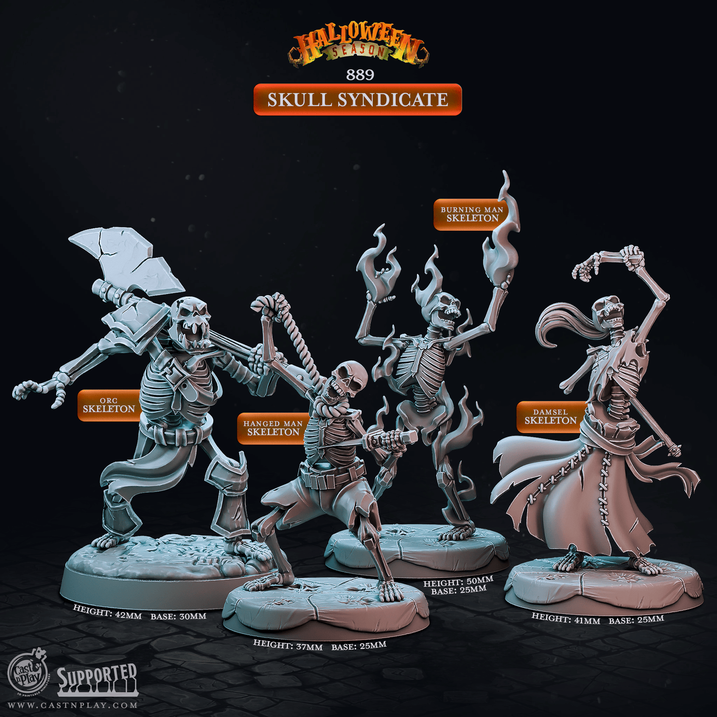 3D Printed Cast n Play Halloween Season Skull Syndicate 28mm 32mm D&D - 3D Printing Boss