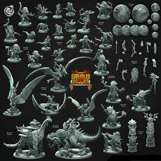 3D Printed Cast n Play Hehak The Gatherer Saurus Rovers Set 28mm 32mm D&D - 3D Printing Boss