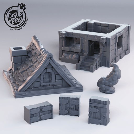 3D Printed Cast n Play House Townsfolk 28mm 32mm D&D - 3D Printing Boss