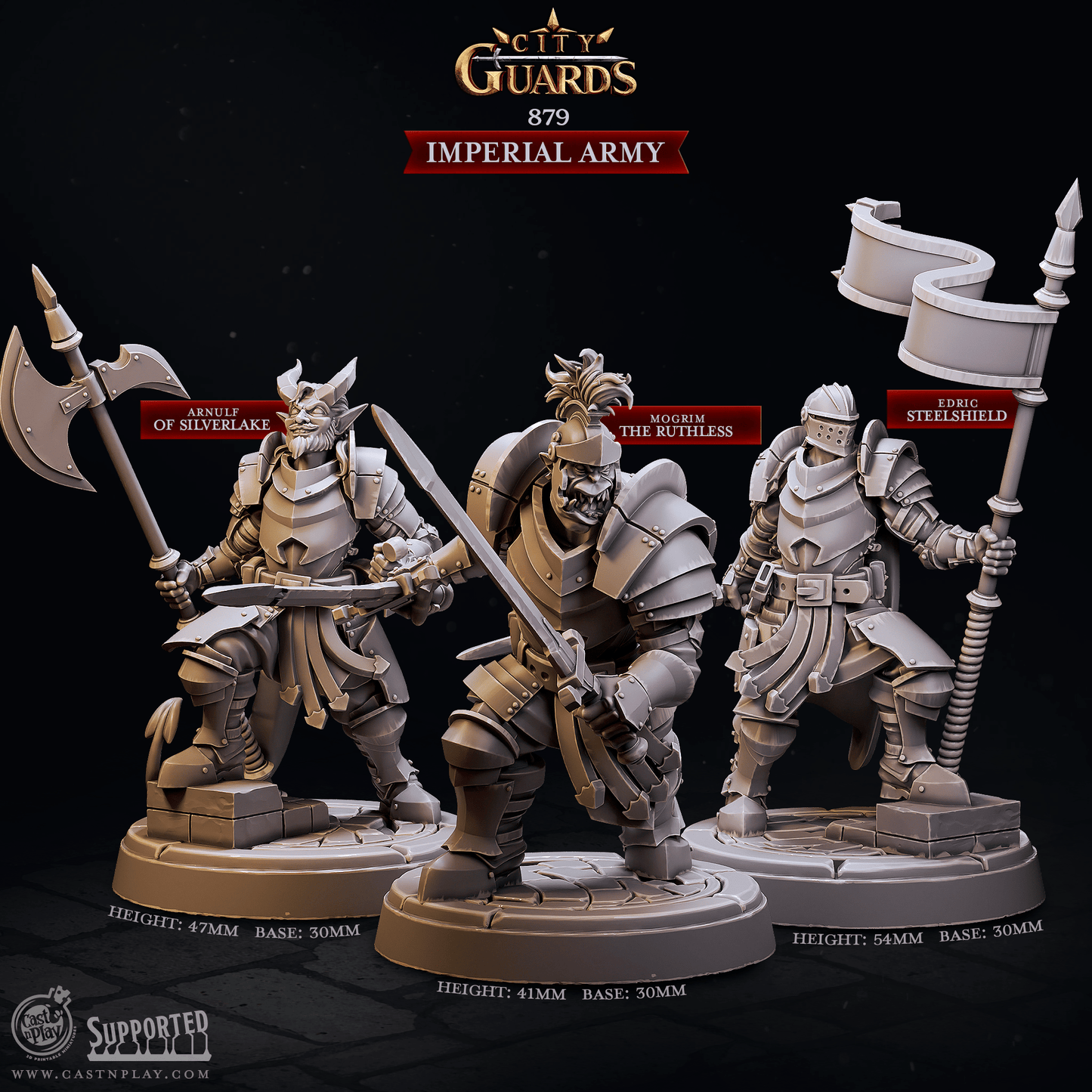 3D Printed Cast n Play Imperial Army City Guards Set 28mm 32mm D&D - 3D Printing Boss