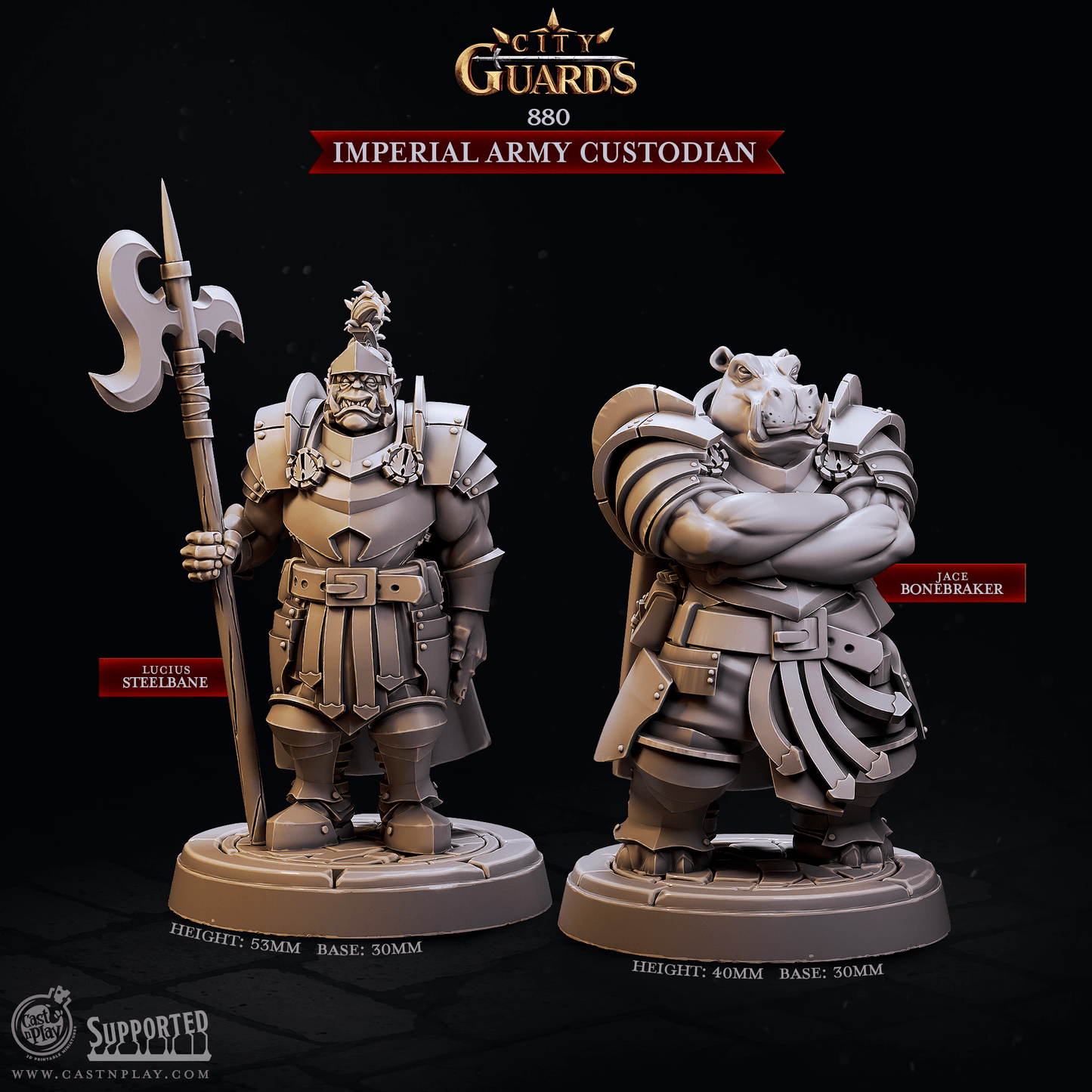 3D Printed Cast n Play Imperial Army Custodian City Guards Set 28mm 32mm D&D - 3D Printing Boss