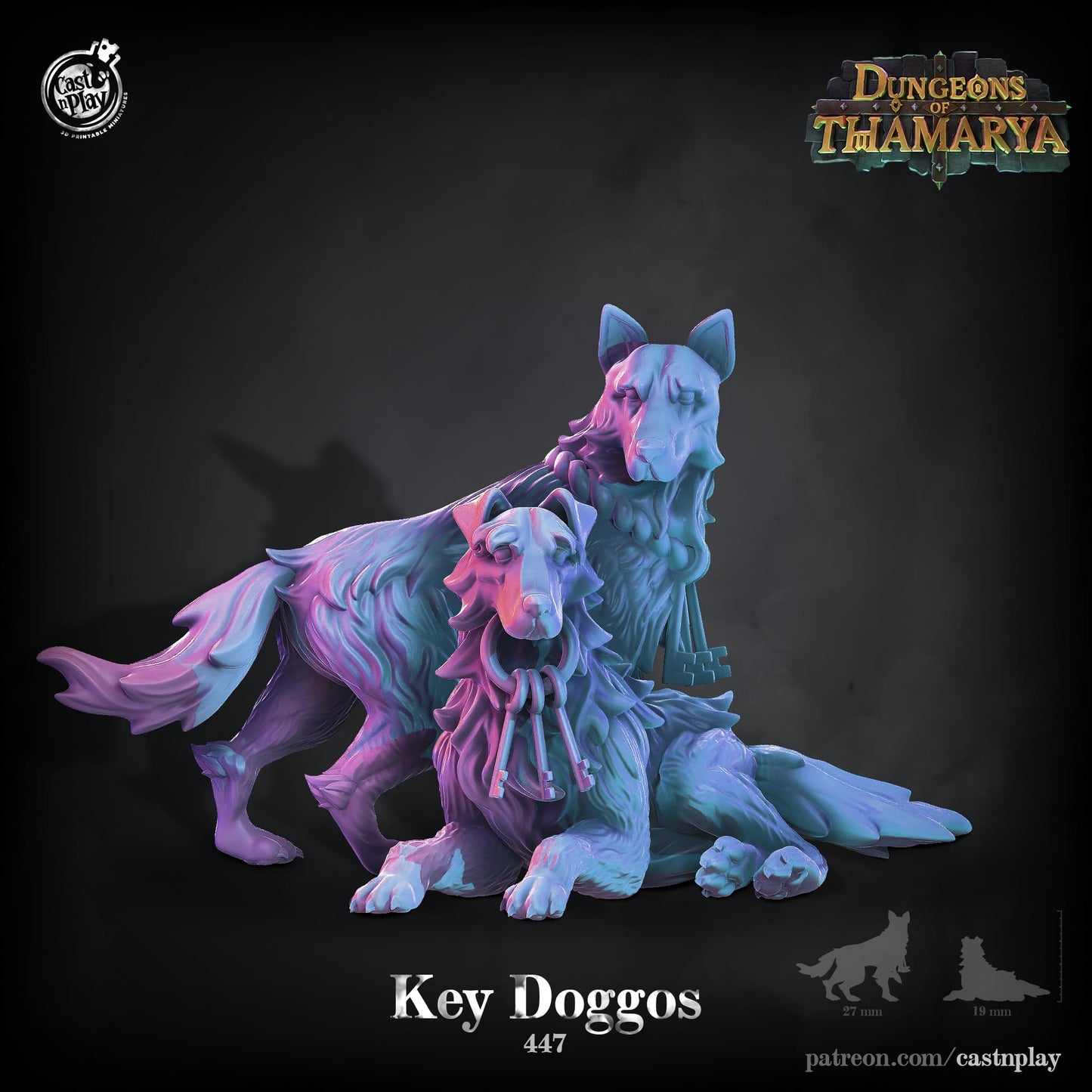 3D Printed Cast n Play Key Doggos Dungeons of Thamarya Set 28mm 32mm D&D - 3D Printing Boss
