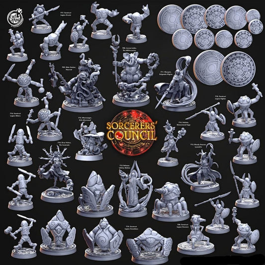 3D Printed Cast n Play Legion Bases Sorcerers Council Set 28mm 32mm D&D - 3D Printing Boss