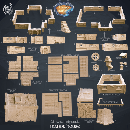 3D Printed Cast n Play Mannor House Kingdom Of Thamarya 28mm 32mm D&D - 3D Printing Boss