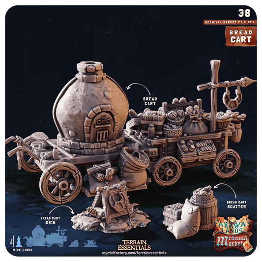 3D Printed Cast n Play Medieval Market 2 Terrain Set 28mm 32mm D&D - 3D Printing Boss