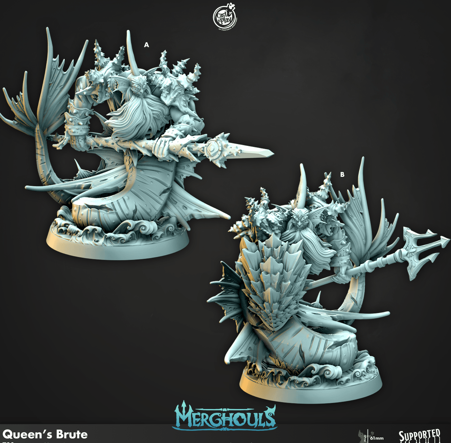3D Printed Cast n Play Merghouls Queens Brute 28mm 32mm D&D - 3D Printing Boss