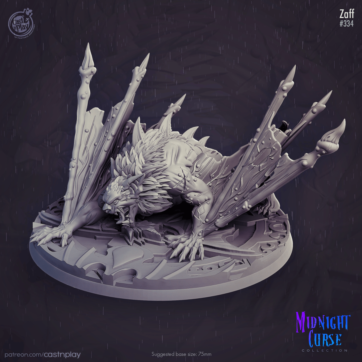 3D Printed Cast n Play Midnight Curse - Zaff The Vampire Bat 28mm 32mm D&D - 3D Printing Boss