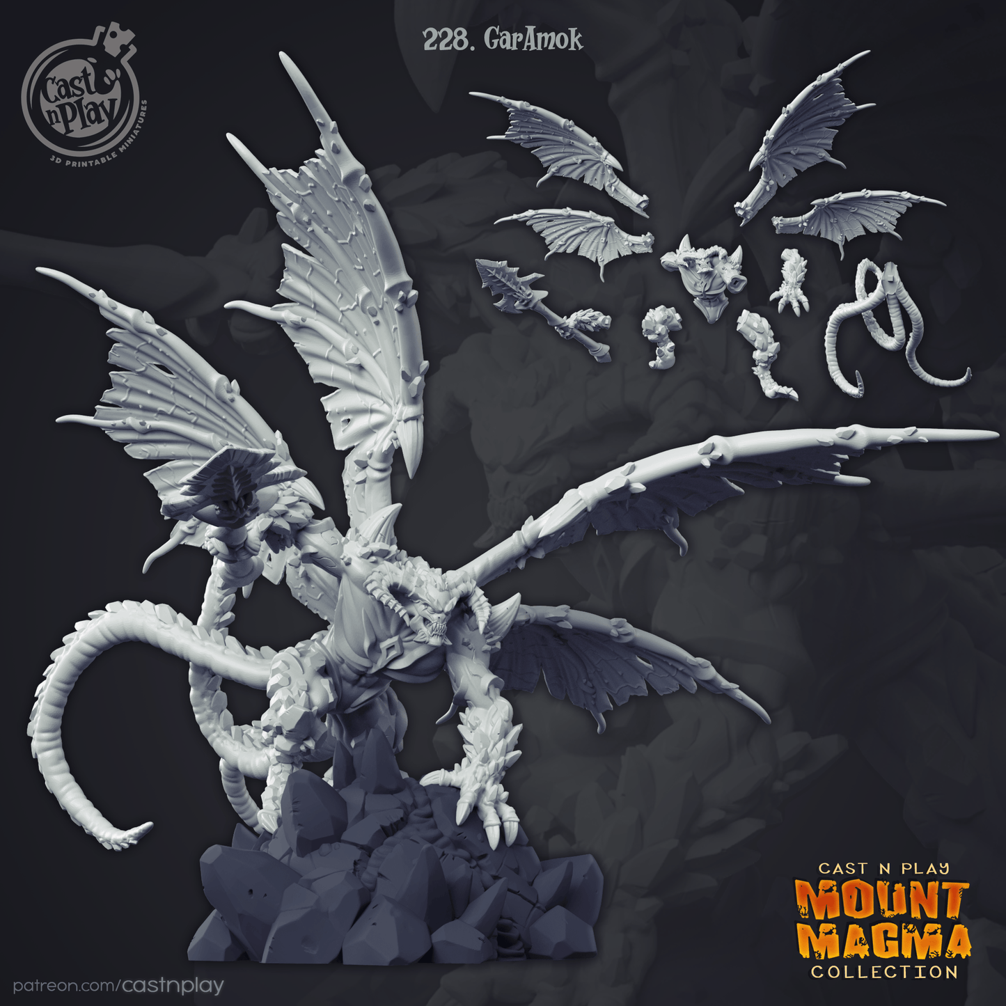 3D Printed Cast n Play Mount Magma Collection - GarAmok 28mm 32mm D&D - 3D Printing Boss