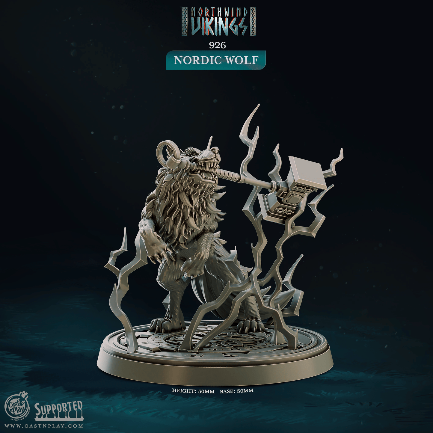 3D Printed Cast n Play Nordic Wolf Northwind Vikings 28mm 32mm D&D - 3D Printing Boss