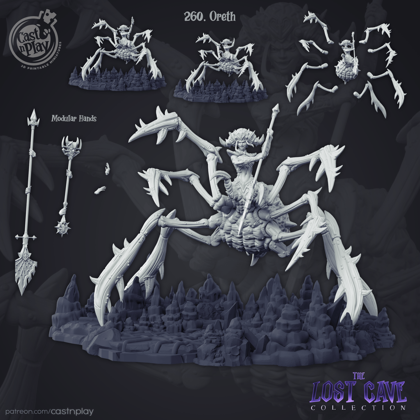 3D Printed Cast n Play - Oreth The Spider Queen 28mm 32mm D&D - 3D Printing Boss